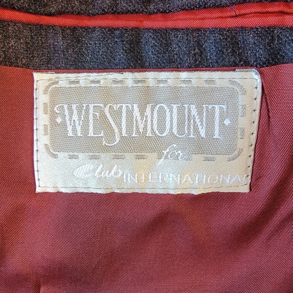 Westmount Club International 100% Wool 2 Button Blazer Jacket Gray Red Size 44R